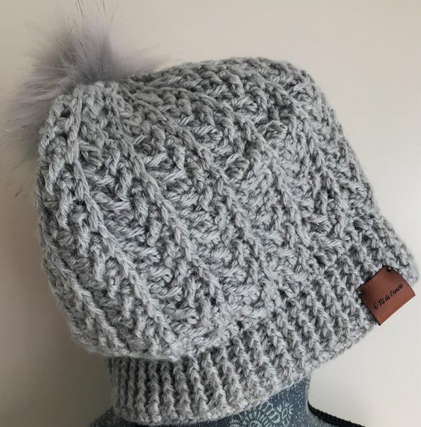 Bonnet "zig zag" gris – Image 2