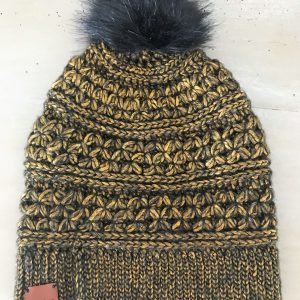 Bonnet "Poof " noir et doré