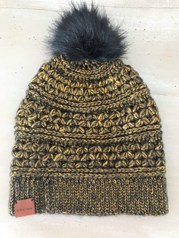 Bonnet "Poof " noir et doré