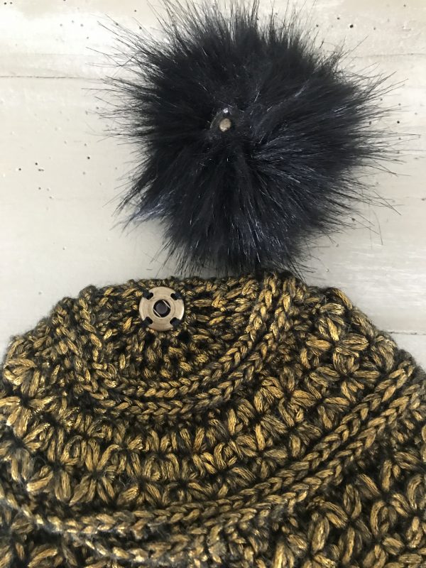Bonnet "Poof " noir et doré – Image 3