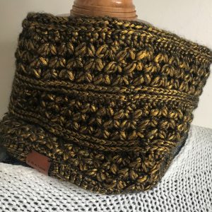 Snood "Poof" noir et doré