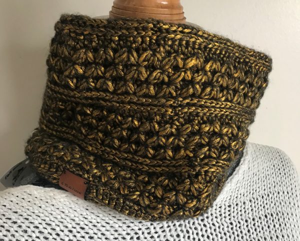 Snood "Poof" noir et doré