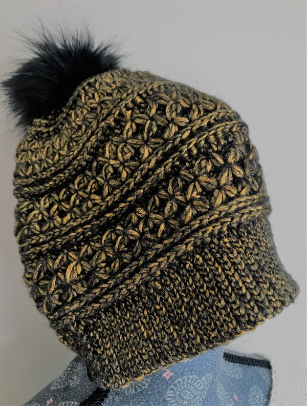 Bonnet "Poof " noir et doré – Image 2