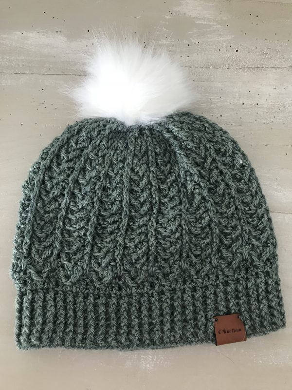 Bonnet "zig zag" vert